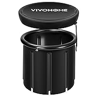 VIVOHOME Ice Bath Tub for Athletes and Fitness Lovers, Dia 33.5 inch Portable Cold Plunge Bathtub for Adult Recovery Therapy, Anti-Leak Freestanding Tub wid Lid Cover for Outdoor Indoor, 110 Gallons