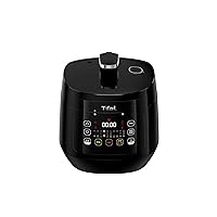 Tefal CY3508JP Electric Pressure Cooker, 10-in-1 Use, 10-in-1 Electric Pressure Cooker, Easy Cooker, Compact Time-Saving, Recipe Book Included (50 Types), Black