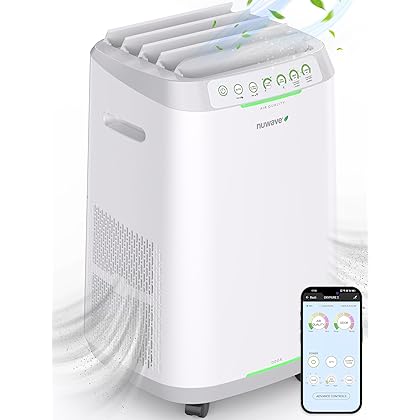 Nuwave OxyPure ZERO Smart Air Purifiers, ZERO Waste & ZERO Filter Replacements, Air Purifiers Covers Up to 2002 Sq.Ft. for Home Large Room Bedroom, 30°, 60°, 90° Vents, 6 Fan Speeds, Sleep Mode, Timer