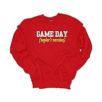 Womens Funny Sweatshirt Game Day Taylor's Version Kelce Football Cozy Crewneck Sweatshirt