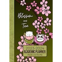 Blossom and Tea 2023-2024 Academic Planner (Weekly and Monthly): 18-Month Cute and Elegant Dotted Cherry Blossom Agenda for Girls, Teens, and College Students (July 2023 to December 2024)