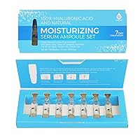 100% Hyaluronic Acid And Natural Moisturizing Serum Ampoule Set,Anti Aging Anti Wrinkle, 7 Day Treatment For All Skin Types