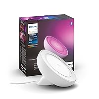 Bloom Smart Table Lamp, White - White and Color Ambiance LED Color-Changing Light - 1 Pack - Control with Hue App - Works with Alexa, Google Assistant, and Apple Homekit