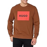 HUGO Men's Big Square Logo Crew Neck Sweatshirt