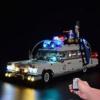 Upgrade RC LED Light Kit for Lego Ghostbusters Ecto-1 10274, Lighting Kit Compatible with Lego 10274 (Not Include Building Block Set) (with RC)