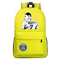 Teens Kylian Mbappe Student Bookbag Classic Basic Large Graphic Knapsack Wear Resistant Soccer Stars Rucksack