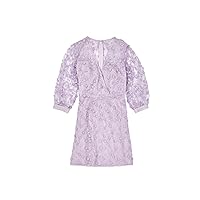 BCBGMAXAZRIA Women's Short Floral Embroidered Tulle Eve Dress