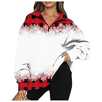 Christmas Graphic Quarter Zip Up Pullover For Women Winter Soft Sweatshirts Plus Size Women'S Fashion Hoodies & Sweatshirts