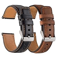 Galaxy Watch 46mm Band 2 Pack, Compatible with Samsung Galaxy 46mm Watch Bands, Width 22mm Watch Band Quick Release Leather Straps Unisex Size