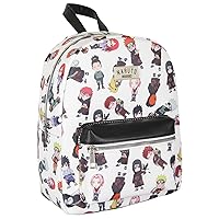 Bioworld Naruto Shippuden Allover Chibi Character Faux Leather Mini Backpack Tote Bag