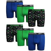 Reebok Boys' Underwear - 6 Pack Performance Boxer Briefs (S-XL)