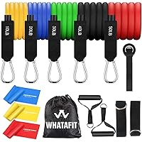 WHATAFIT Resistance Bands, Exercise Bands，Resistance Bands for Working Out, Work Out Bands with Handles for Men and Women Fitness, Strength Training Home Gym Equipment