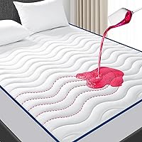 TEXARTIST Twin XL Mattress Pad Protector Waterproof Mattress Protector Quilted Fitted Mattress Cover Soft Breathable Noiseless, 8-21 inches Deep Pocket
