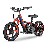 Lightweight Kids Electric Dirt Bike, 170W Racing Grade Motorcycle for Ages 3-6, Detachable Battery, Adjustable Seat, Safe Speeds Up to 10 MPH, 12Inch Off Road Tires Balance Bike, Red