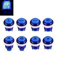 8 PCS Arcade Game LED Push Buttons with Cherry MX Mechanical Keyboard Microswitch Logo X Y Start Select for PC MAME Raspberry Pi Blue