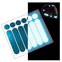 customTAYLOR33 High Intensity Grade Reflective Safety Decals/Stickers for Motorcycle, Bicycle, Snowboarding, Racing Helmets or Vehicles (Set of 3 (18 Strips &18 Circles), Special Edition Baby Blue)