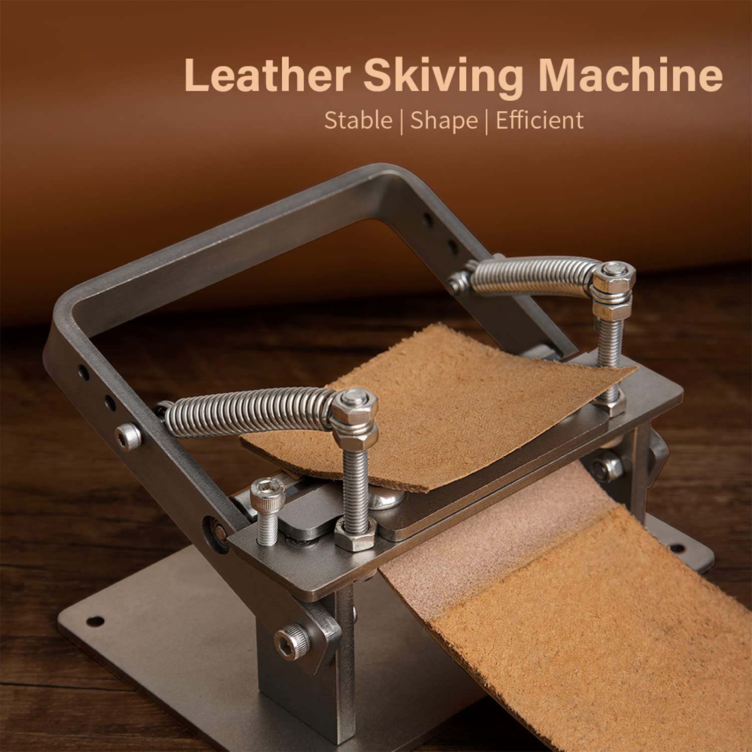 WUTA Leather Skiver Splitter Manual Leather Skiving Machine Strip Belt Thinning Leather Splitter Cowhide Leather Peeling Machine DIY Strap Cutting Tools for Thinning