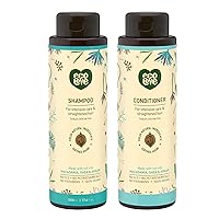 ecoLove – Natural Shampoo & Conditioning Set for Chemically Straightened Hair and Dry Damaged Hair – No SLS or Parabens - With Natural Moroccan Oil Extract - Vegan and Cruelty-Free Hair Treatment, 17.