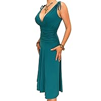 Women's Grecian Style Sleeveless Fit and Flare Knee Length Dress