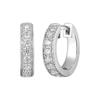 Amazon Collection 1/2 CT TW Lab Grown Diamond Click Hoop Earring, Silver, One Size