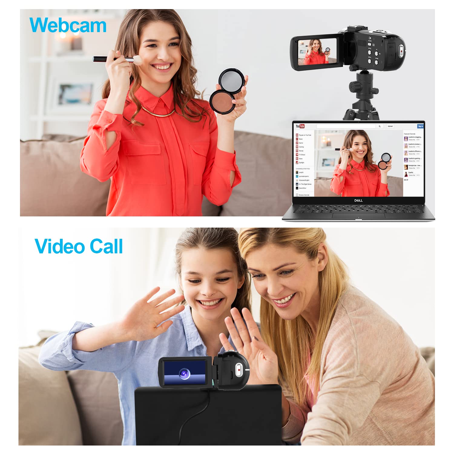 Hojocojo 4K Video Camera, Camcorder with IR Night Vision, WiFi Digital Camera, 18X Digital Zoom, Vlogging Camera for YouTube, Kids Video Camera, Built in Microphone, Remote, 3