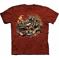 The Mountain Kids 100% Cotton Rise N' Shine T-Shirt (Rust, X-Large)