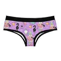 Crazy Dog T-Shirts Womens Cat Lady Panties Funny Bikini Brief Kitten Lovers Cute Butt Graphic Underwear Ladies