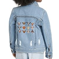 Cow Heads Toddler Denim Jacket - Gifts for Cowgirl - Cute Cow Design Apparel