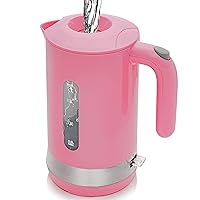 OVENTE Electric Kettle Hot Water Heater 1.8 Liter - BPA Free Fast Boiling Cordless Water Warmer - Auto Shut Off Instant Water Boiler for Coffee & Tea Pot - Pink KP413P