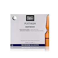 MartiDerm Night Renew Ampoule for Women and Men with Alpha Hydroxy Acids, Marine Collagen, Hyaluronic Acid, Leaving Skin Smoother Every Night, 10 Ampoules.