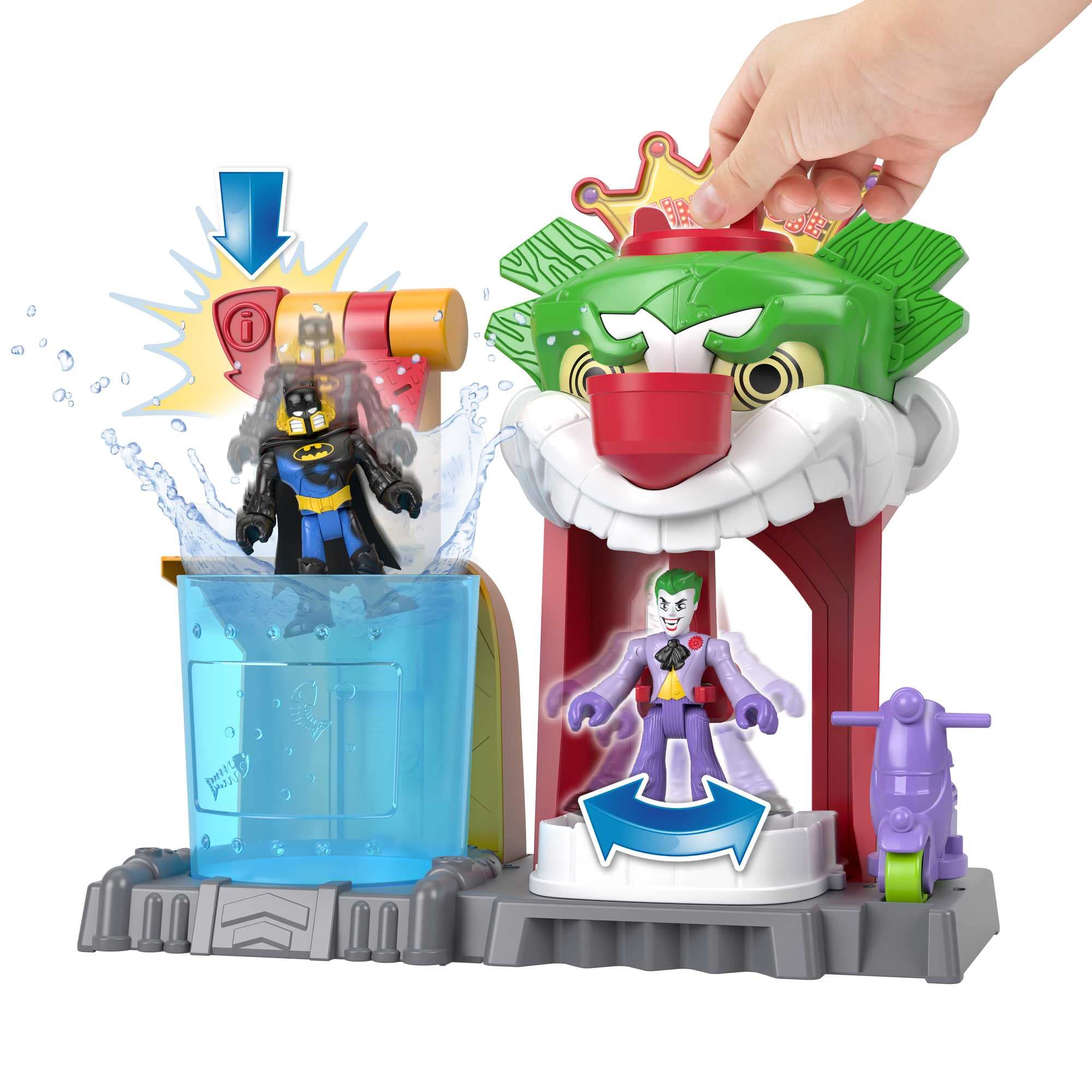 Fisher-Price Imaginext DC Super Friends Batman Toy the Joker Funhouse Playset Color Changers with 2 Figures & Accessories for Ages 3+ Years