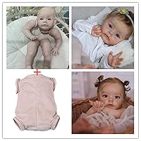Angelbaby Reborn Dolls Supply Unpainted Silicone Reborn Doll Kits (Head, Full Limbs) with Cloth Body DIY 22 Inch Reborn Baby Doll Newborn Boy Girl Toys