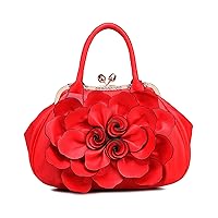 Top-Handle Purse and Handbag for Women Stylish Floral Patchwork Rhinestones Satchel Ladies Outdoor Party Shoulder Bags