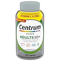 Centrum Silver Adults 50+ Multivitamin, 325 Tablets+Bundle with VITACARE Whistle Key Chain for Outdoor