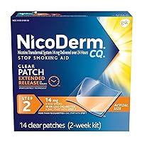 NicoDerm CQ Step 2 Nicotine Patches to Quit Smoking - Stop Smoking Aid, 14 Count (2-Week Kit)