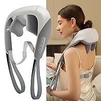 Neck Massager with Heat, Shiatsu Neck Shoulder Massager for Pain Relief Deep Tissue, 5D Cordless Massage Pillow for Back, Portable Electric Kneading Massager, Best Gifts for Women Men Mom Dad
