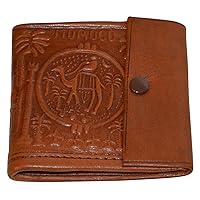 Moroccan Handmade Wallet Credit Card Leather Coin Change Pocket Small Brown
