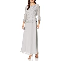 J Kara Women's 3/4 Sleeve Beaded Dress