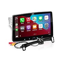 BOSS Audio Systems BCPA10 Car Stereo System - 10.1 Inch Single Din Head Unit with Apple CarPlay, Android Auto + Backup Camera