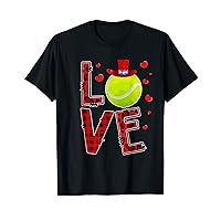 LOVE Cute Tennis Ball Valentine's Hat Funny Player Lover T-Shirt