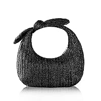 Bow Clutch Purse for Women Summer Beach Handbags Woven Clutch for Party Wedding Vacation 2024