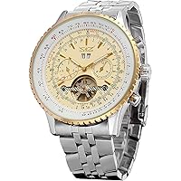 Luxury Men's Skeleton Tourbillon Calendar Wrist Watch Stainless Steel Automatic Watches Classic Big Face Watch Unique Mechanical Wrist Watch