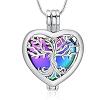Tree of Life Necklace Cremation Jewelry for Ashes Urn Necklace Memorial Keepsake Jewelry Pendant Necklaces w/Funnel Filler Gifts for Women Men