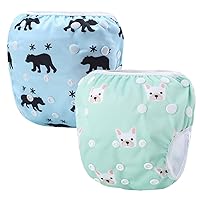 storeofbaby Reusable Swim Diapers Covers Waterproof Swimming Pants for 8-36lbs Unisex Baby Pack of 2