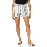 Briggs New York Women's Linen Pull on Drawstring Short with Welt Pockets