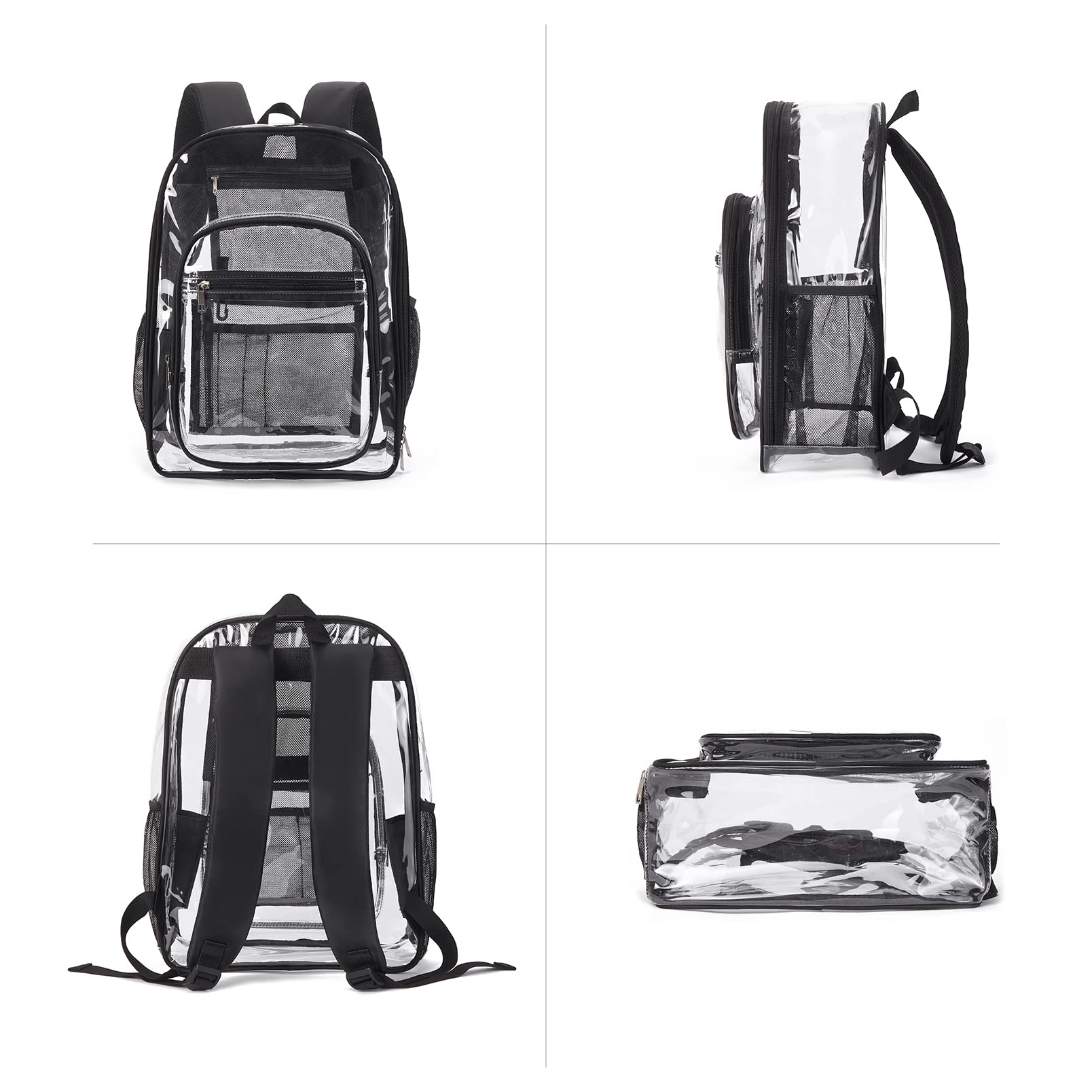 Telena Clear Backpack, Heavy Duty PVC See Through Bookbag Transparent Backpack for School