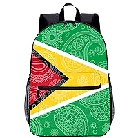 Guyana Paisley Flag Laptop Backpack for Men Women 17 Inch Travel Daypack Lightweight Shoulder Bag