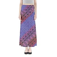 CowCow Womens Aztec Tribal Damask Floral Stretch Maxi Skirt, XS-3XL