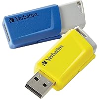 Verbatim 16GB Store ‘n’ Click USB Flash Drive – 2pk – Blue Yellow (70376)