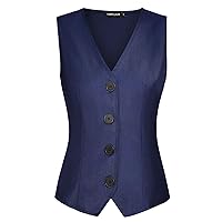 MINTLIMIT Womens Waistcoat Vest Dressy Casual Button Up Sleeveless Tuxedo Suit Vest Fitted Jacket Crop Top
